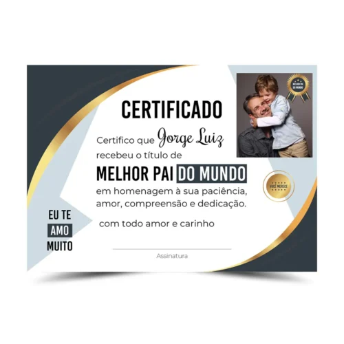 Certificado de Melhor Pai do Mundo