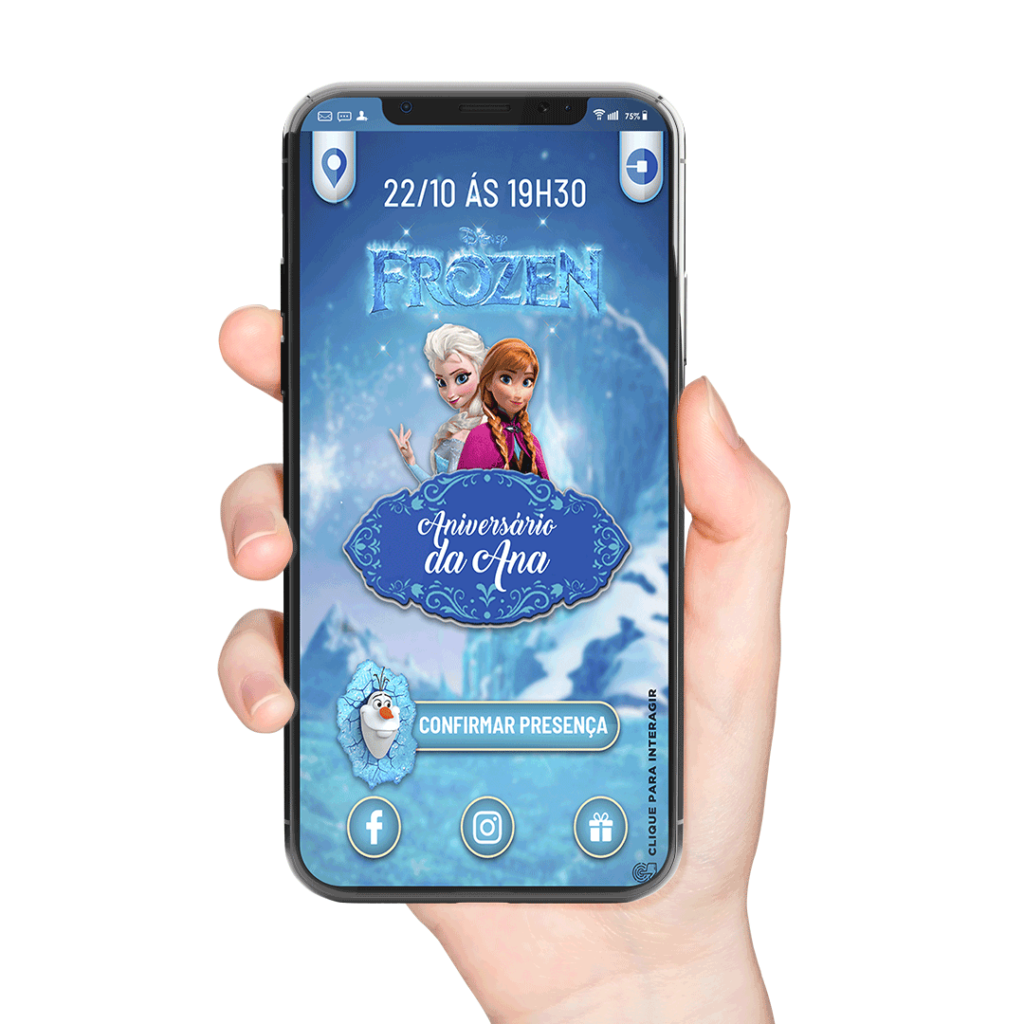 convite digital interativo aniversario infantil frozen m9