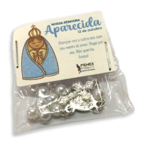 Lembrancinha Mini Terço Nossa Senhora Aparecida