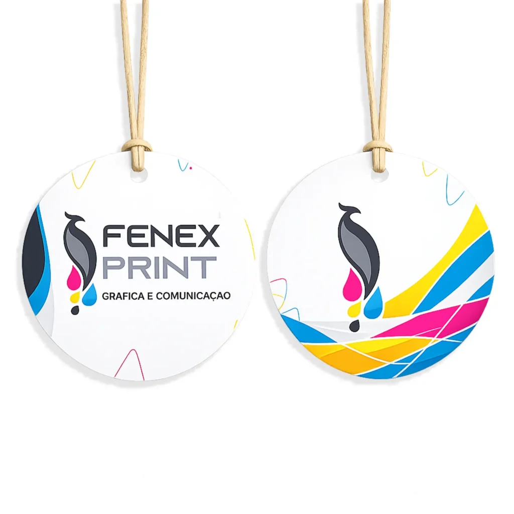 TAG Redonda Personalizada Frente e Verso